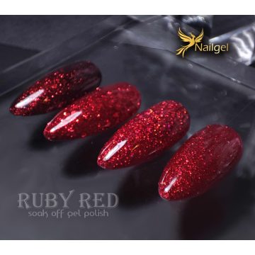   Ruby Red 4 darabos gél lakk kollekció ajándék margarétával