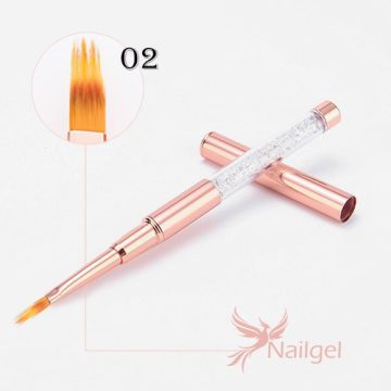   Ozdobný štetec ombre, rosegold, zdobený kryštálmi, prémiovej kvality