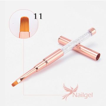   Gélový štetec, rosegold, zdobený kryštálmi, prémiovej kvality